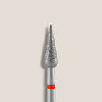 Diamond nail drill bit pointed pear red EXPERT head diameter 4 mm / working part 12 mm