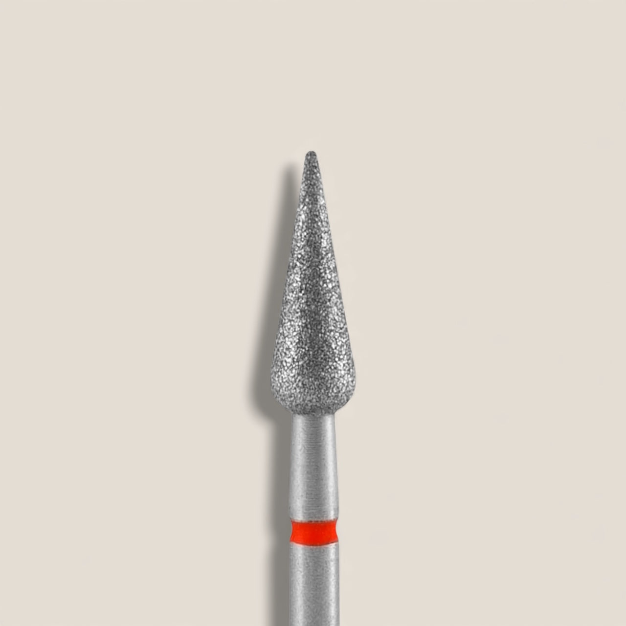 Diamond nail drill bit pointed pear red EXPERT head diameter 4 mm / working part 12 mm