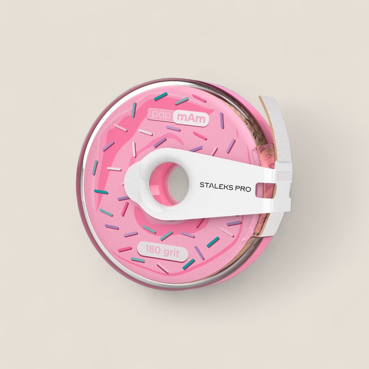 Disposable white abrasive tape papmAm EXPERT in a plastic case