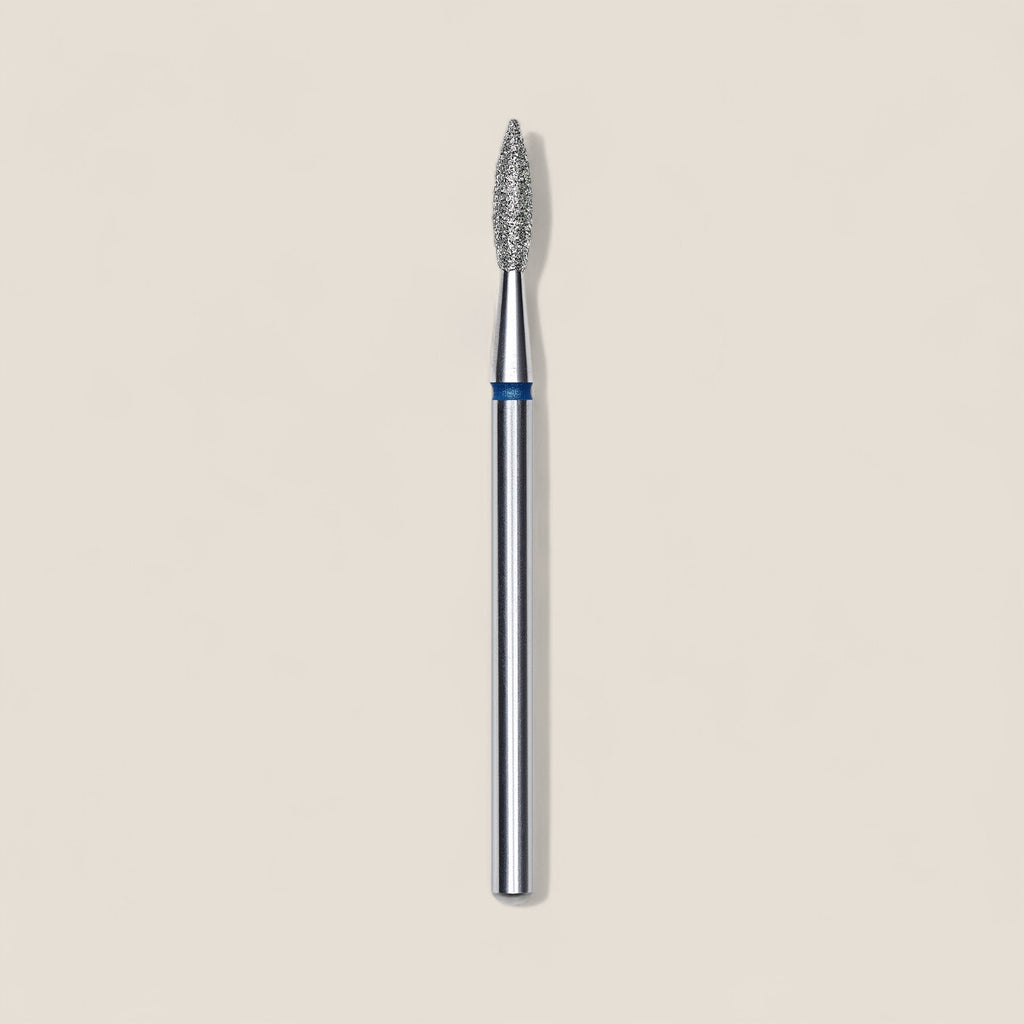 Diamond nail drill bit pointed flame blue EXPERT head diameter 2,1 mm / working part 8 mm