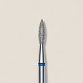 Diamond nail drill bit pointed flame blue EXPERT head diameter 2,1 mm / working part 8 mm
