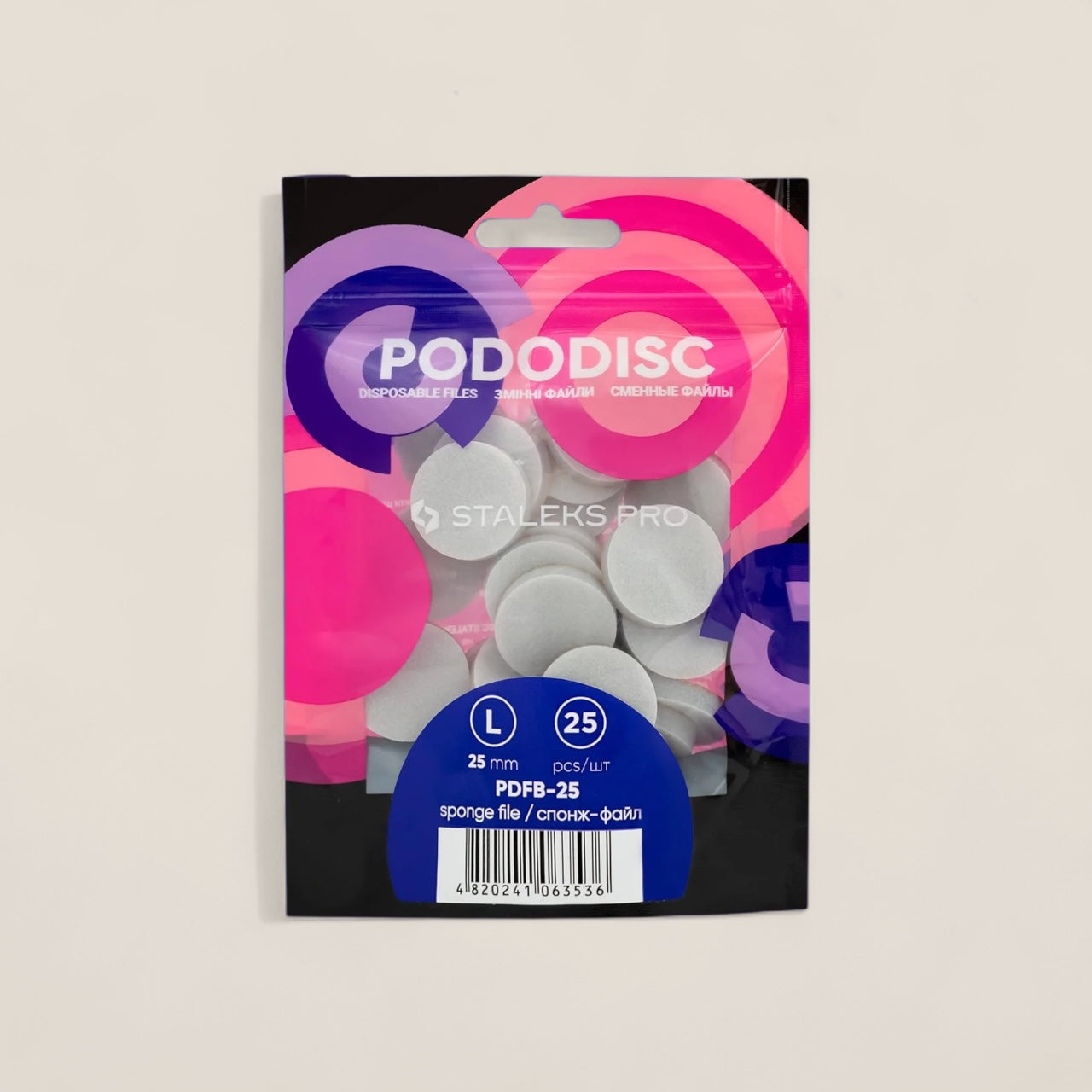 Disposable files-sponges for pedicure disc PODODISC L EXPERT 25 (25 pcs)