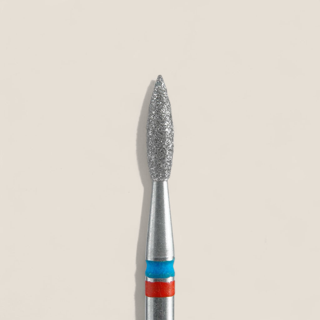 Diamond nail drill bit DUO flame red-blue EXPERT head diameter 2,1 mm / working part 8 mm