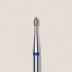 Diamond nail drill bit, rounded bud, blue, head diameter 1.6 mm/ working part 3.4 mm